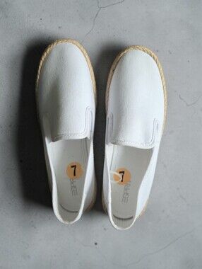 Esprit White Canvas Slip-On Espadrille Loafers